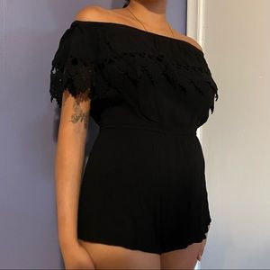Black romper shorts